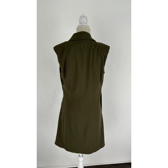 Express Sleeveless Wrap Asymmetrical Hem Mini Blazer Dress Womens 12 Green New - Picture 8 of 13